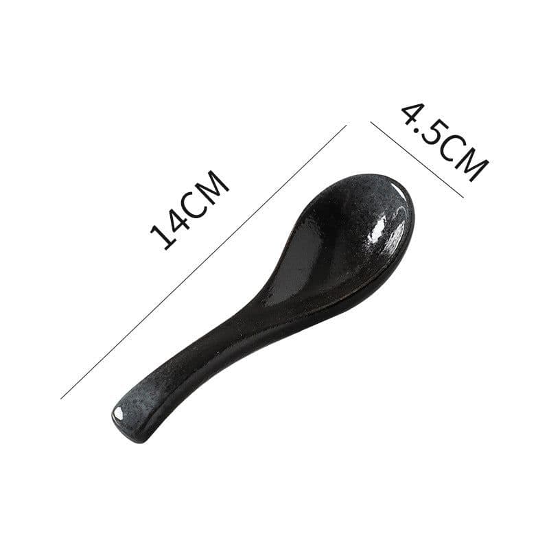 image-Creative Ceramic Spoon - Sesame Gold Flower