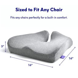 image-Memory Foam Seat Cushion Set - Grey Plush with Lumbar