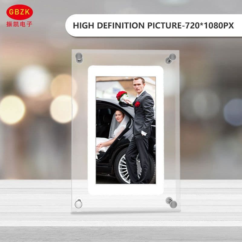 image-Amaboo 5-inch Acrylic Photo Frame - HD Video Player Transparent 2GB Storage