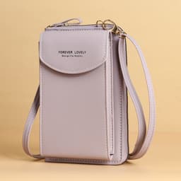 image-Sweet Vertical Messenger Bag - Light Blue PU Leather