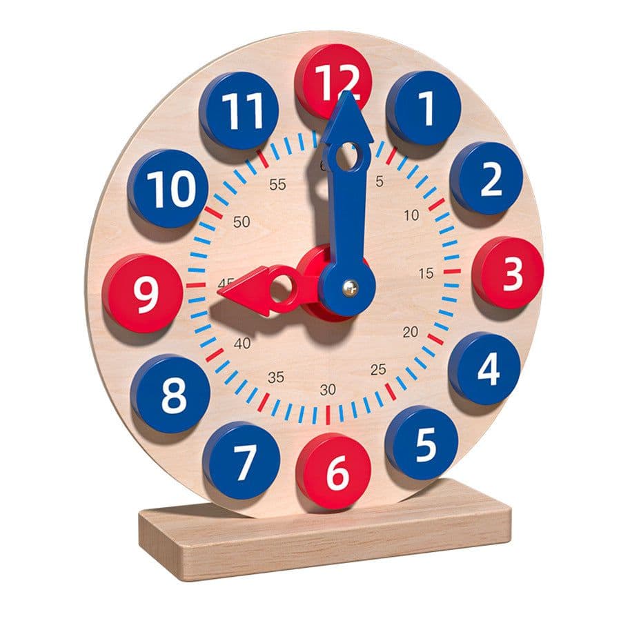image-Little Naughty Bean Wooden Learning Clock - Kids Time Model, 4-6 Years