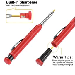 image-Professional 2.8MM Metal Woodworking Pencil - Quick-Drying 6-Color Refills