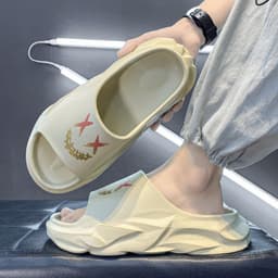 image-Men's Khaki EVA Flip Flops - Beach Sandals 44-45