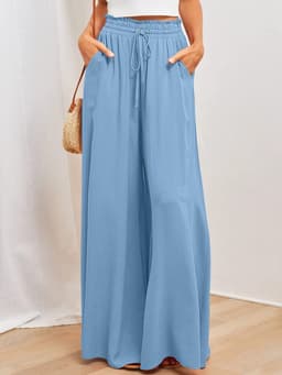 image-Mu Orange Wide-Leg Pants - Green High-Waist 2XL
