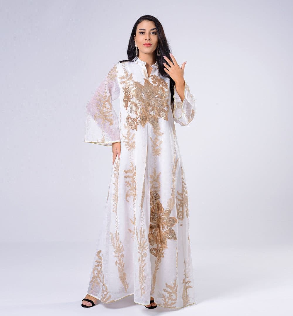 image-AB056 2023 European dress Muslim dress summer abaya fashion sequins Middle East foreign trade women's clothing