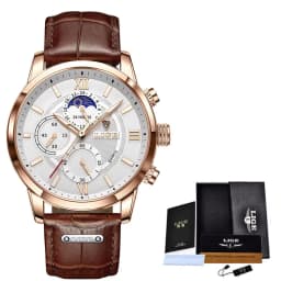 image-Lige Quartz Chronograph Watch - Business Style