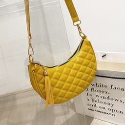 image-Women's Rhombus Embroidered Shoulder Bag