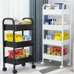 image-Small Trolley Rack Multi-Layer Storage - Black