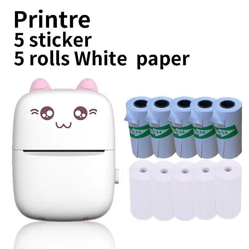 image-Cross-border Small Portable Wireless Thermal Photo Printer Pocket Learning Mini Wrong Title Label Printer