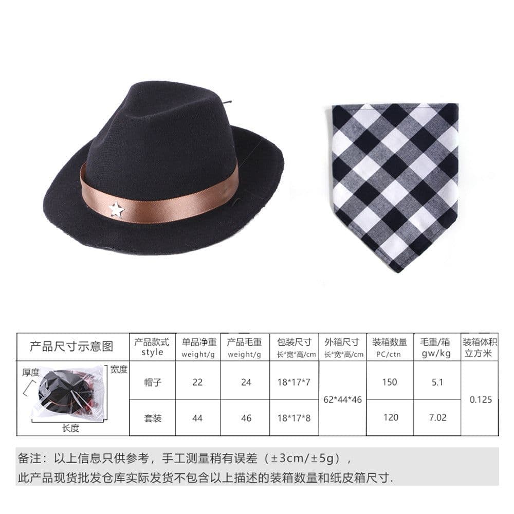 image-Wholesale Pet Cowboy Hat - Pentagram Headgear Funny Design
