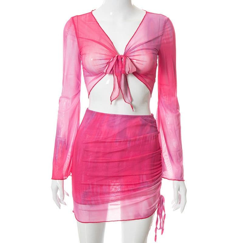 image-R21ST129 Tie-Dye Mesh Skirt - Women's Beach