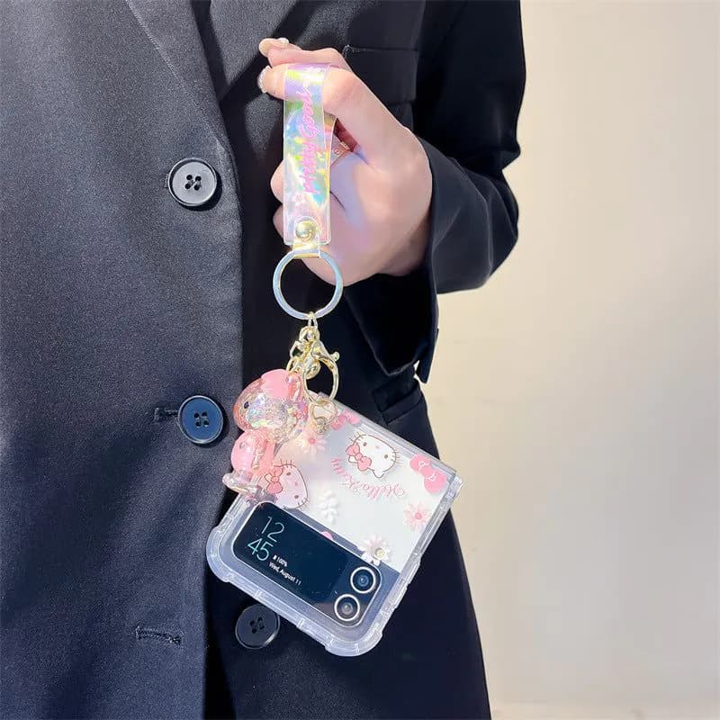 image-Shengpai Cartoon Cat Galaxy Z Flip5 Case - Silica Gel - Multiple Colors