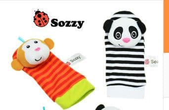 image-Sozzy Baby Rattle Socks Wrist Strap 0-1Y