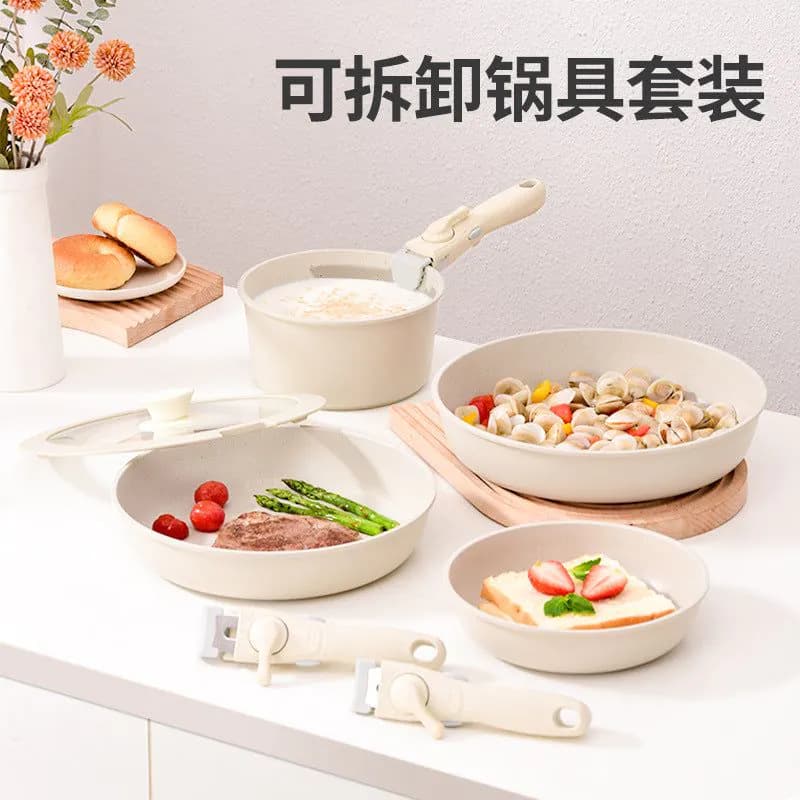 image-High-value Portable Stone Pot Set - Outdoor Camping Frying Pan