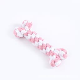 image-Cotton Rope Dog Teeth Cleaning Toy - Green and White