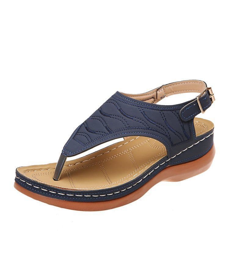 image-Manufacturers in stock cross-border 2021 new solid color embroidered flip-flop women's large size sandals ladies sandal