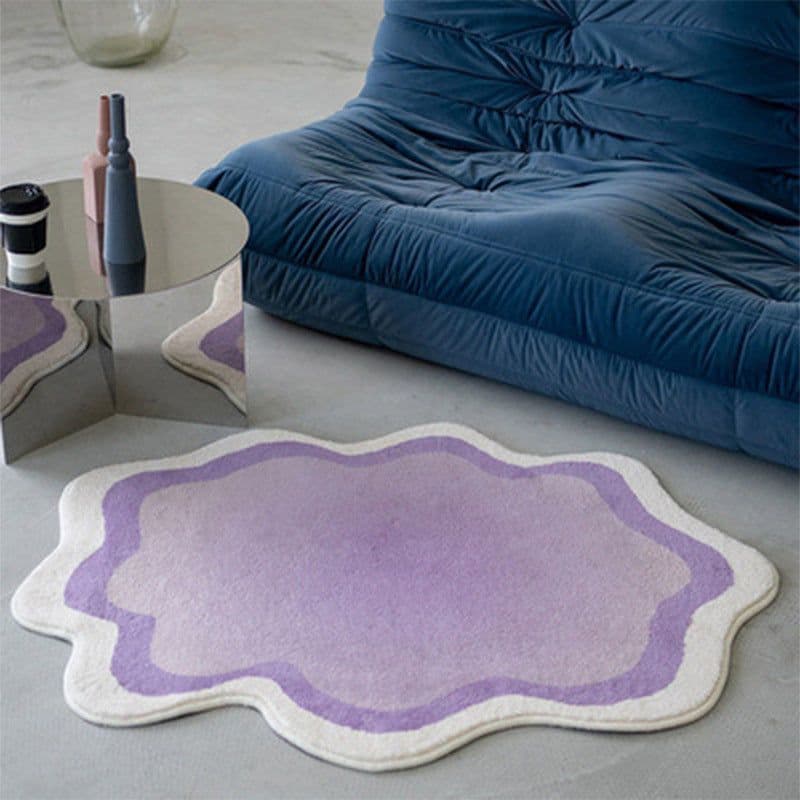 image-In stock Gradient deformed imitation cashmere living room carpet home bedroom full splicing carpet cat internet celebrity cushion