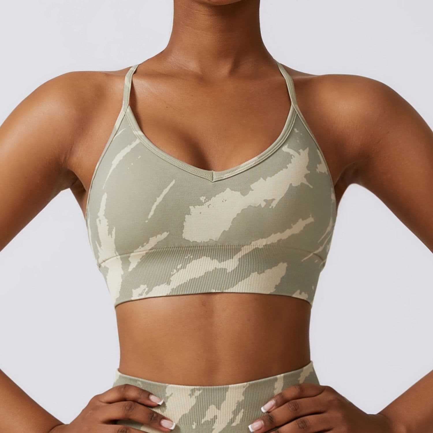 image-Zechuang Sports Bra - Leopard Yellow Seamless