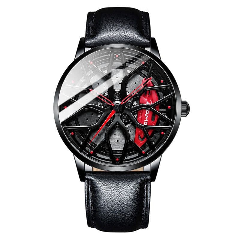 image-SVJ Men's Quartz Watch - 3D Hollow Forged Wheel Design