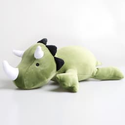 image-Dinosaur Plush Toy - Triceratops Weighted Cotton White