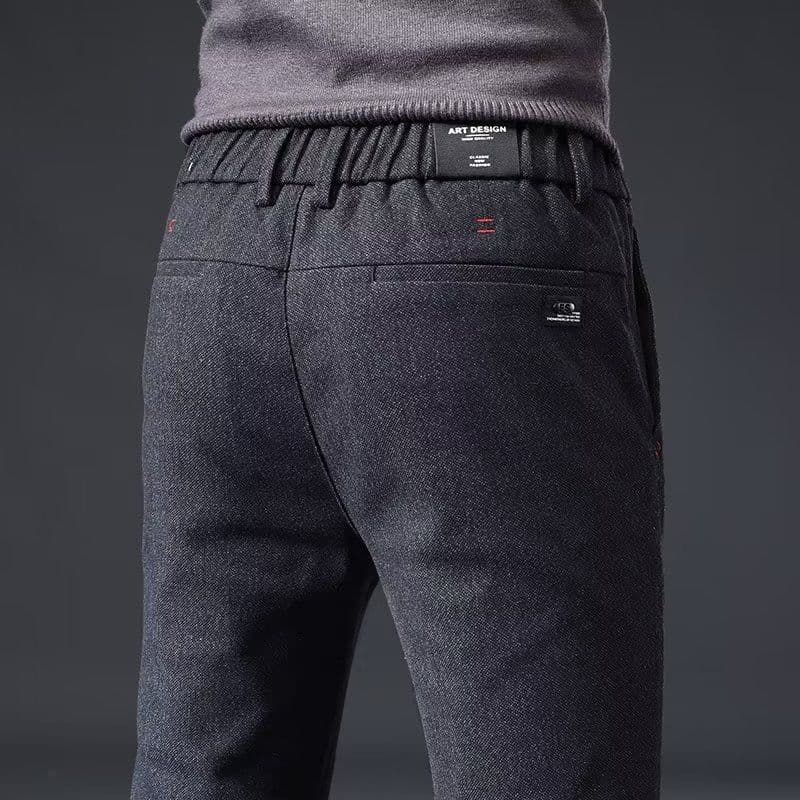 image-Men's Casual Pants - Black Straight Fit Size 28
