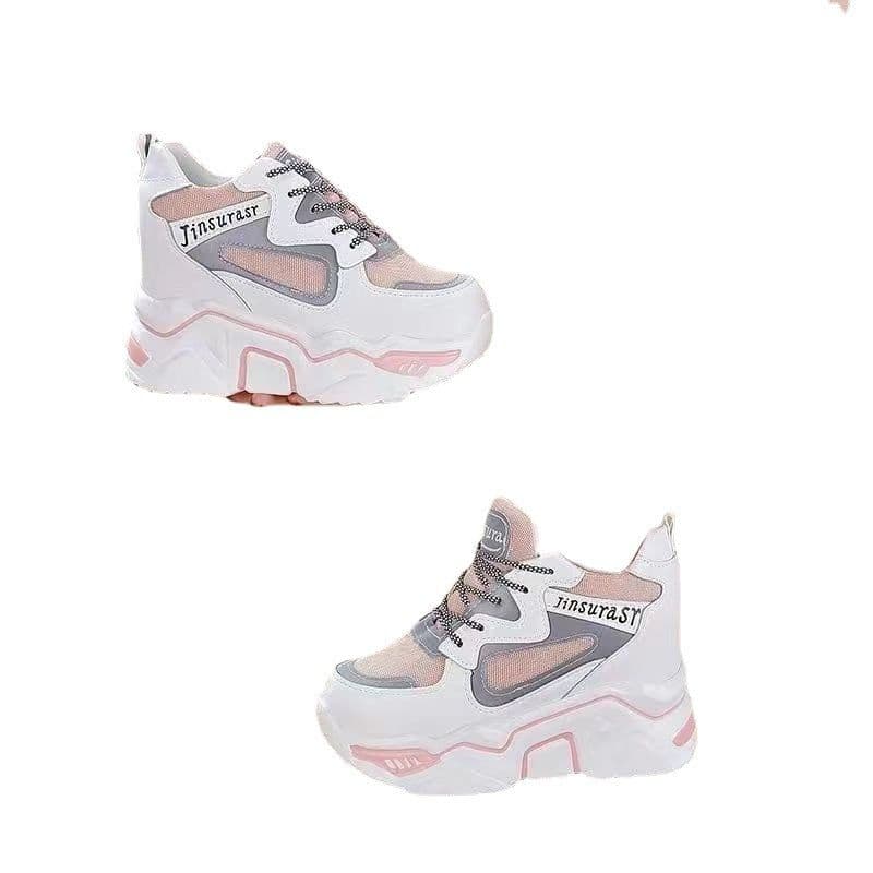 image-2022 daddy shoes women's ins comfortable high-heeled casual wear-resistant thick bottom heightening net red new sports shoes women Korean version