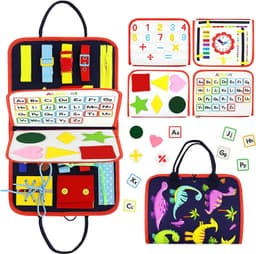 image-Busy Board Felt Dressing Buckle Learning Toy - Kids 4-6