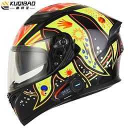 image-Coolqibao Motorcycle Full-Face Helmet Bluetooth XXL Gray