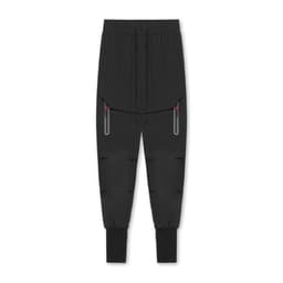image-Men's Black Casual Sports Pants - Spring/Autumn