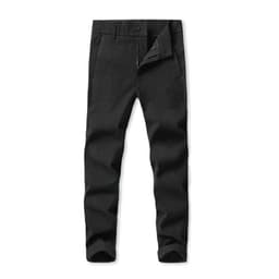 image-Men's Casual Pants - Black Straight Fit Size 28
