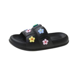 image-Stepping on feces feeling thick bottom cute flower sandals and slippers women's summer non-slip net red home indoor soft bottom bath sandals