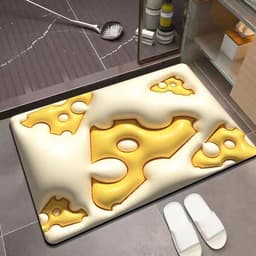 image-Bathroom Mat - Machine Washable Square Non-Slip Pad