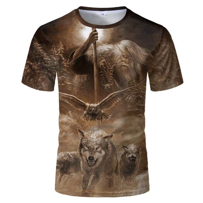 image-Wolf 3D Print T-Shirt - Black Short Sleeve