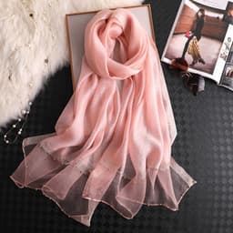 image-Beach Sunscreen Beading Scarf - Women 65*185cm, Thin Wool Blend Shawl (65 characters)