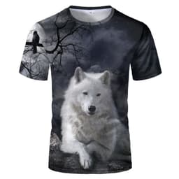image-Wolf 3D Print T-Shirt - Black Short Sleeve