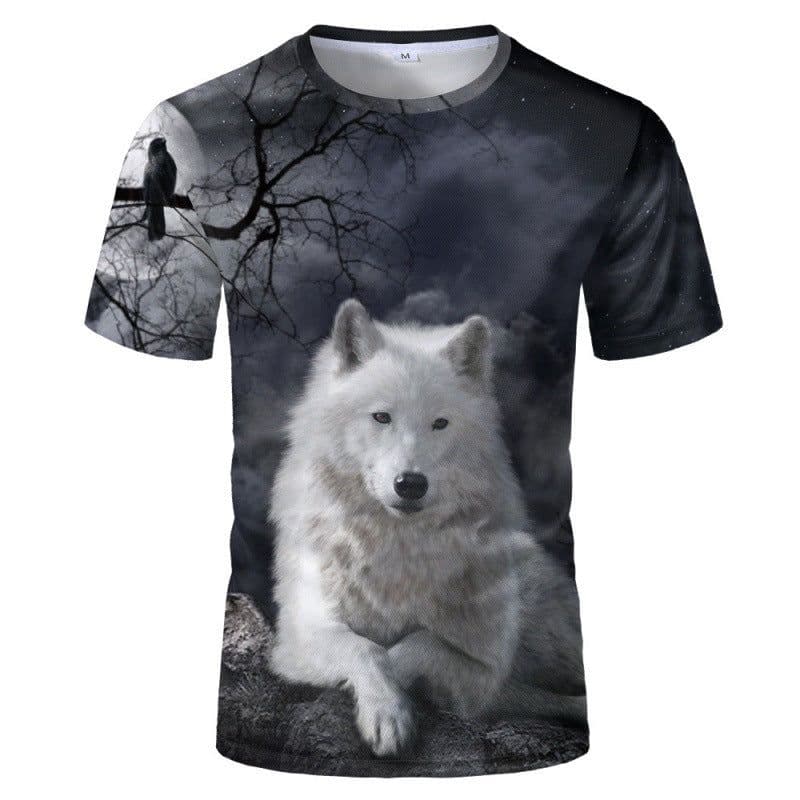 image-Wolf 3D Print T-Shirt - Black Short Sleeve