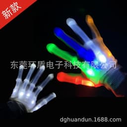 image-LED Skeleton Hand Gloves - Light Up Halloween Gloves Kids
