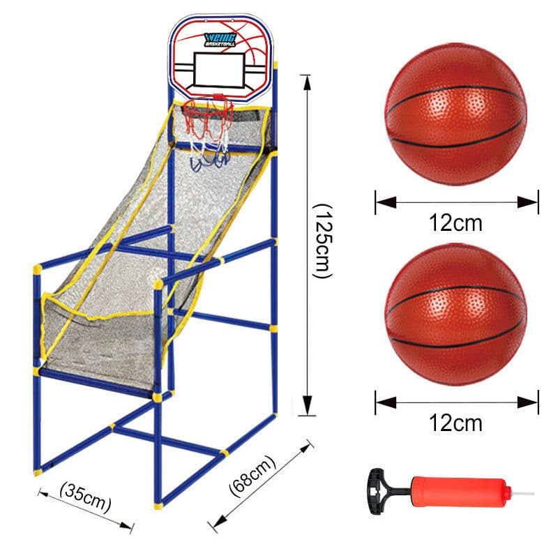 image-Kids' Portable Shooting Machine, Basketball Toy Indoor/Outdoor - Red, 1.49M Height