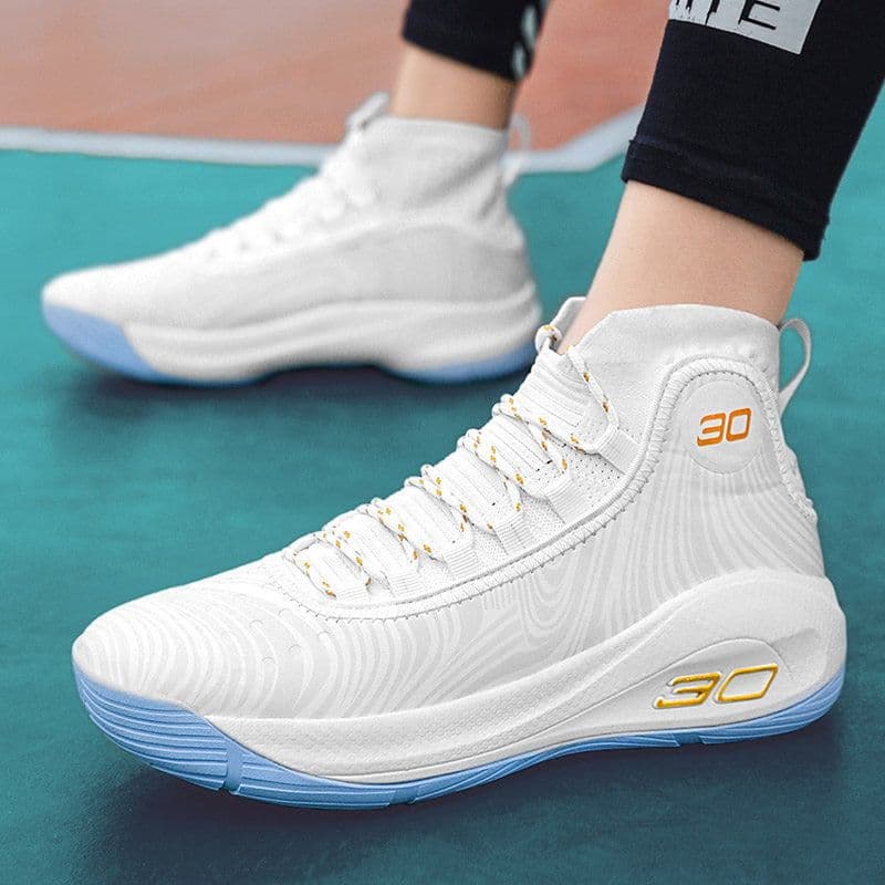 image-Men's High-Top Basketball Shoes - White Combat Boots Sneakers 36-45