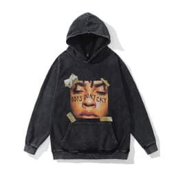 image-Cotton Fleece Hoodie - Kangaroo Pocket Loose Fit XXL