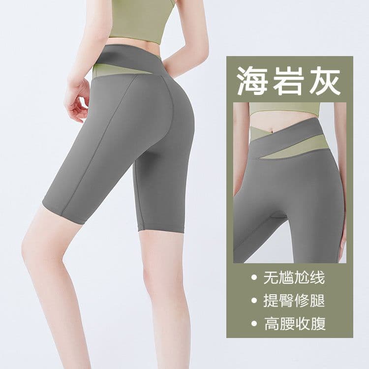 image-Summer new one-piece fixed chest pad sports top yoga pants suit fitness short-sleeved beauty back two-piece set for women