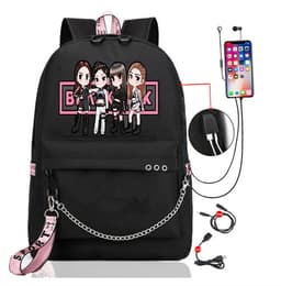 image-BLACKPINK Park Chae-young, LISA, Kim Ji-soo, the same starry sky backpack, school bag, backpack, Korean version, USB