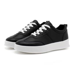 image-Men's White Low Top Sneakers - Breathable Casual Shoes