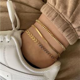 image-Lan Yi Hua Shi Anklet - Rhinestone Multilayer Women's