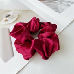 image-Silk Satin Hair Ring - Navy Blue Korean Style