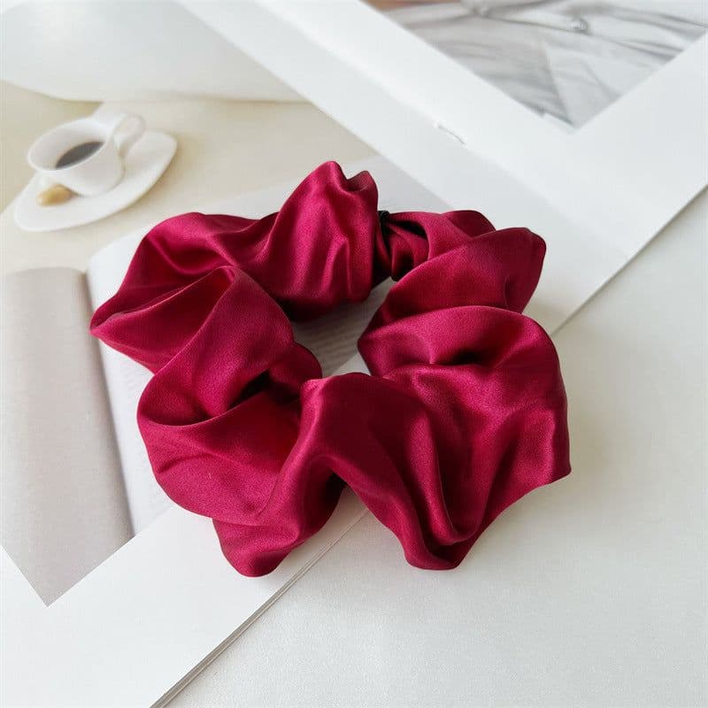 image-Silk Satin Hair Ring - Navy Blue Korean Style