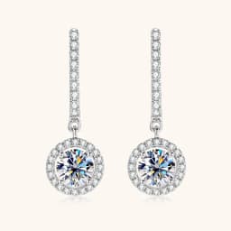 image-Moissanite Diamond Earrings Rose Gold 925 Silver Luxury Jewelry Wholesale