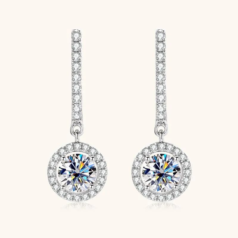 image-Moissanite Diamond Earrings Rose Gold 925 Silver Luxury Jewelry Wholesale