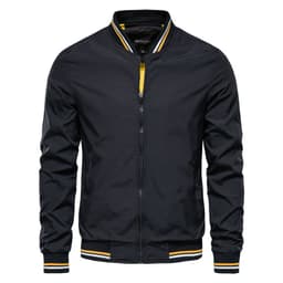 image-Yanqi Clothing Men's Navy Thin Jacket - XXXL Stand Collar