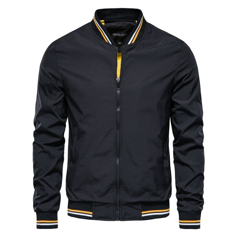 image-Yanqi Clothing Men's Navy Thin Jacket - XXXL Stand Collar